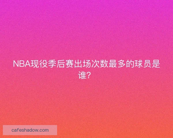 NBA现役季后赛出场次数最多的球员是谁？